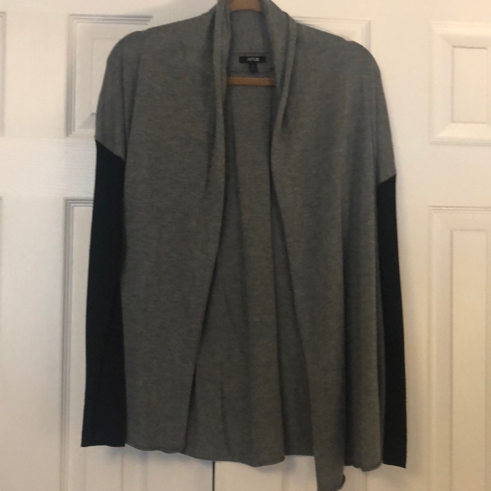 Gray and black cardigan